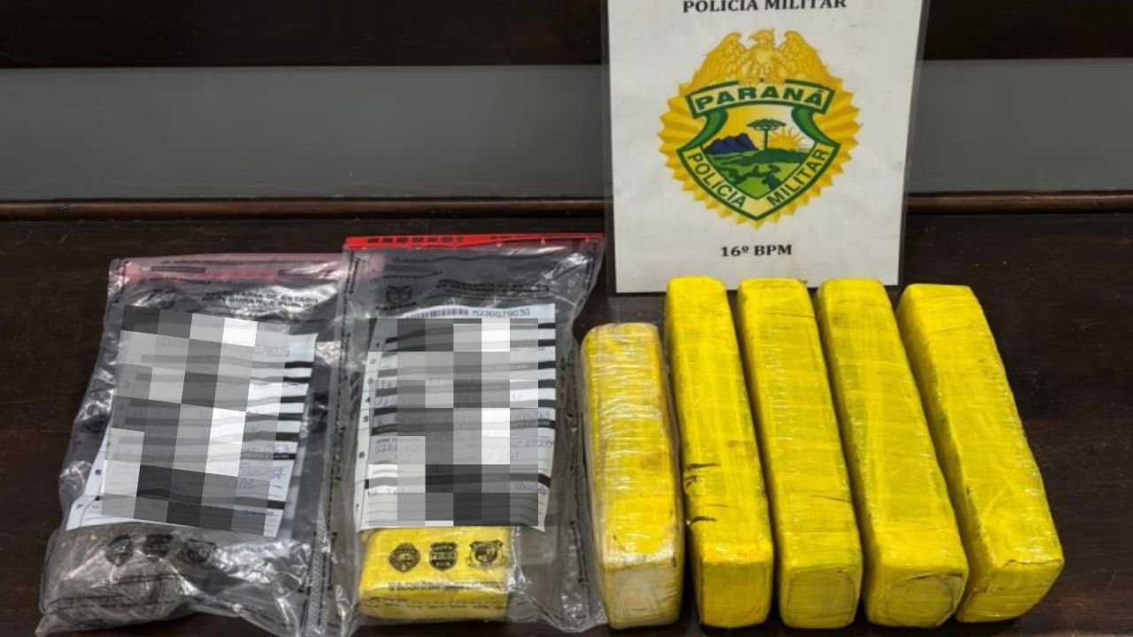 Tabletes de maconha apreendidos dentro de mochila infantil em Guarapuava
