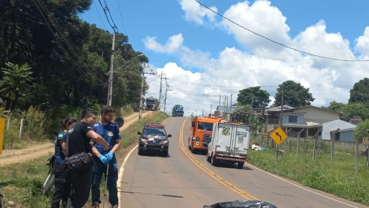 Local onde motociclista morreu após queda na PR-459, em Pinhão