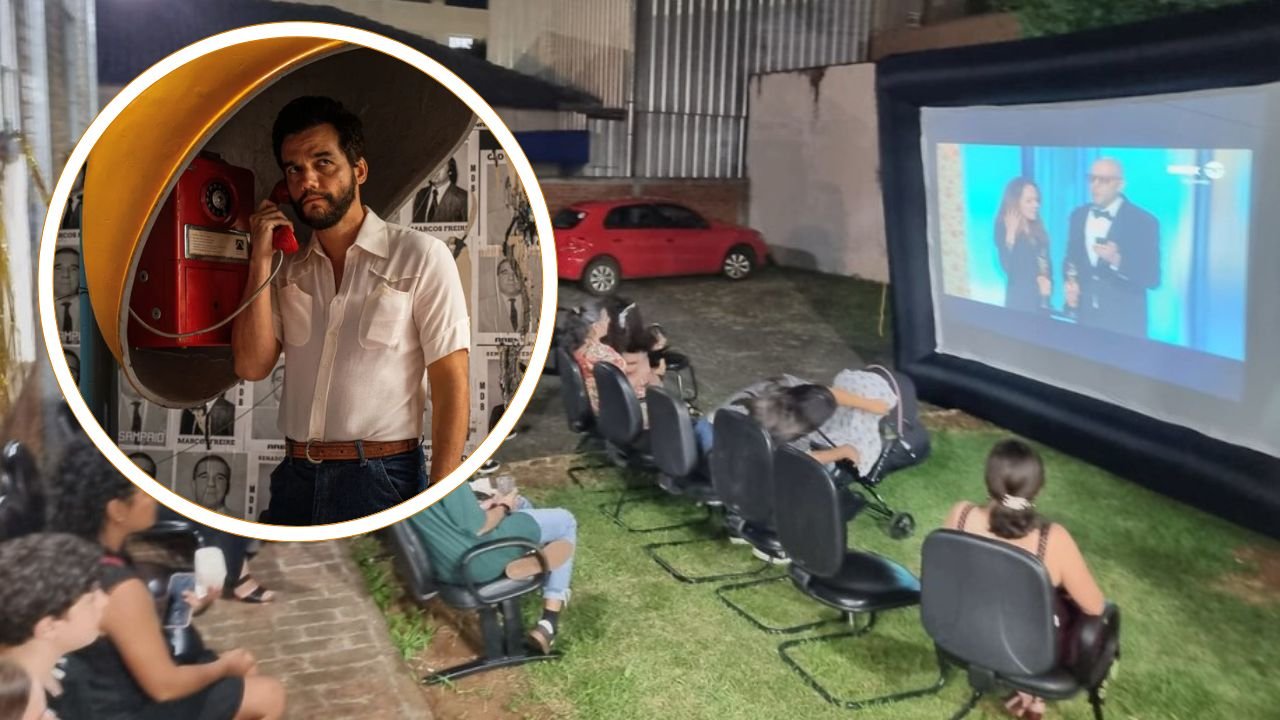 Público reunido no Instituto Histórico e Geográfico de Guarapuava durante noite de exibição do Oscar