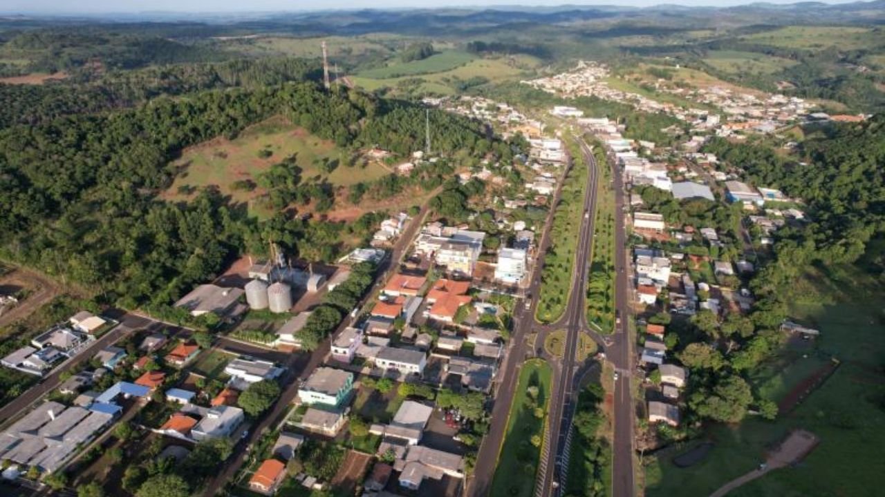 Vista aérea da cidade de Nova Laranjeiras