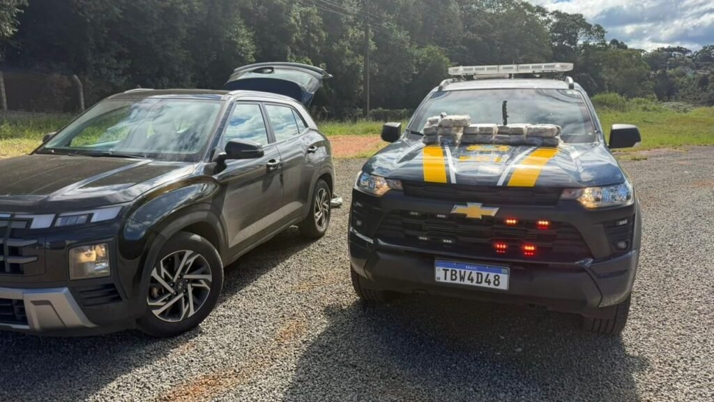 PRF apreendeu haxixe e medicamentos de origem estrangeira durante fiscalização na BR-277, em Guarapuava.