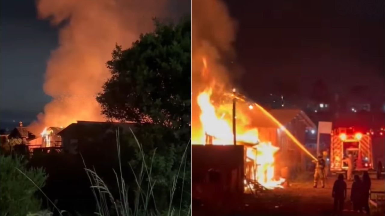 Incêndio destrói casas de madeira no bairro Jardim das Américas em Guarapuava