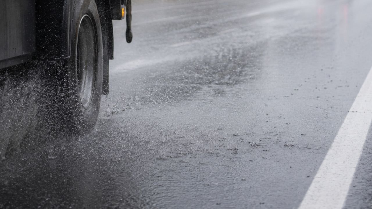 Chuva intensa na BR-277 durante ocorrência de aquaplanagem em Virmond