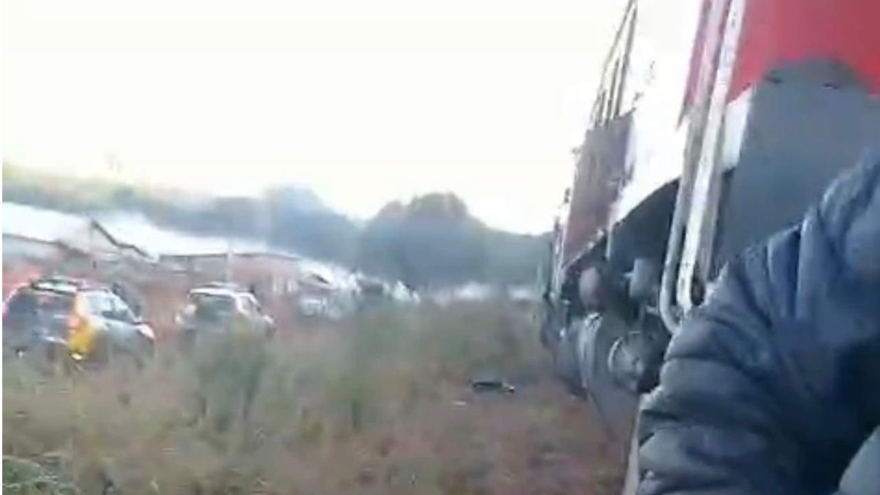 Polícia Militar em atendimento de ocorrência na linha férrea no bairro Alto Cascavel, em Guarapuava
