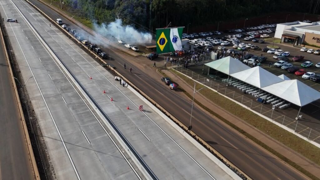 Trecho inaugurado da PR-466 integra projeto que deve fortalecer a logística e impulsionar o desenvolvimento econômico da região. Foto: Reprodução/ AEN-PR