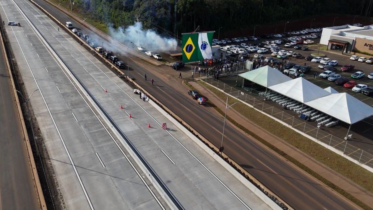 Trecho inaugurado da PR-466 integra projeto que deve fortalecer a logística e impulsionar o desenvolvimento econômico da região. Foto: Reprodução/ AEN-PR