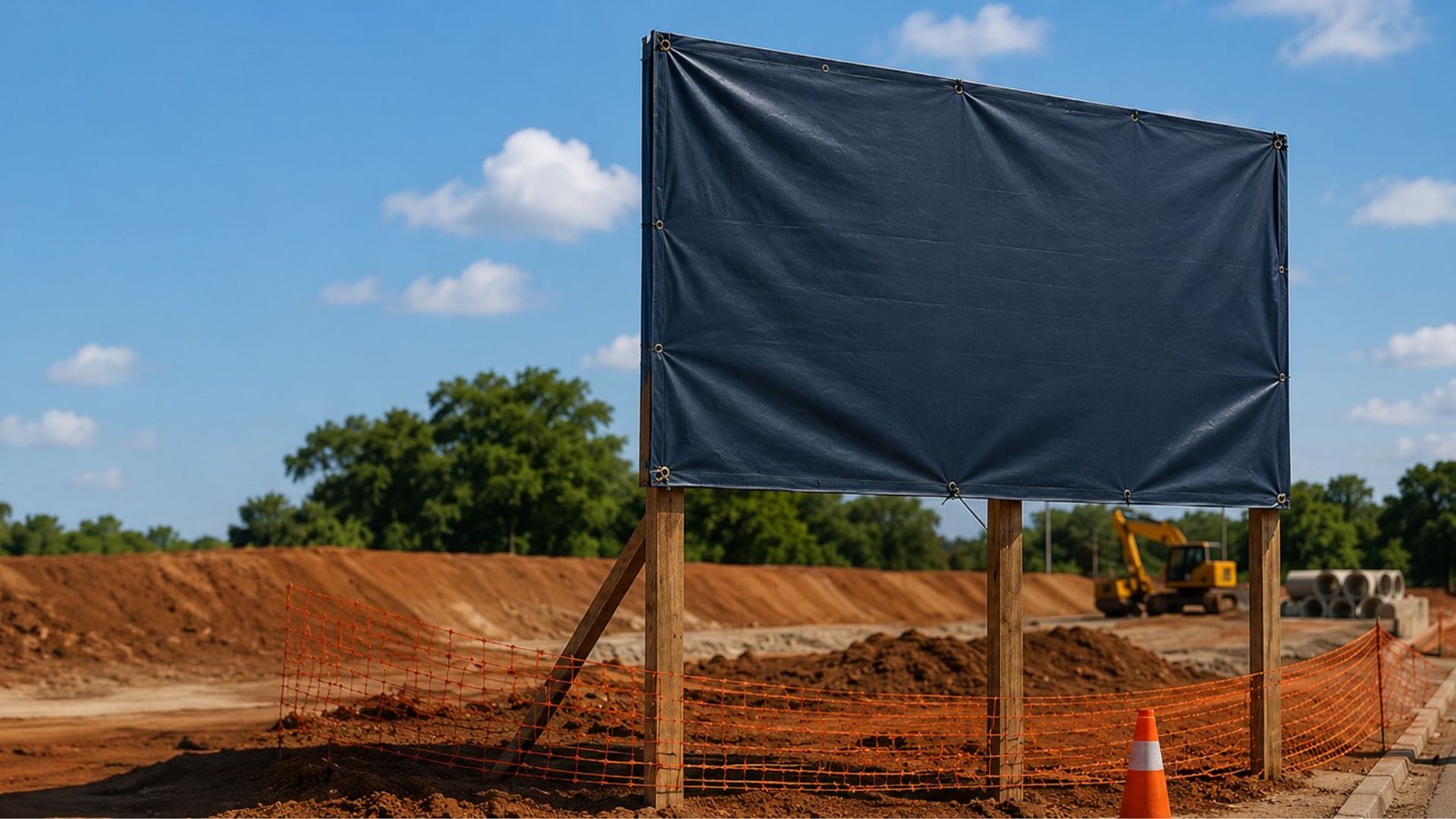 Placas de obras públicas são cobertas durante o período eleitoral. Foto Ilustrativa