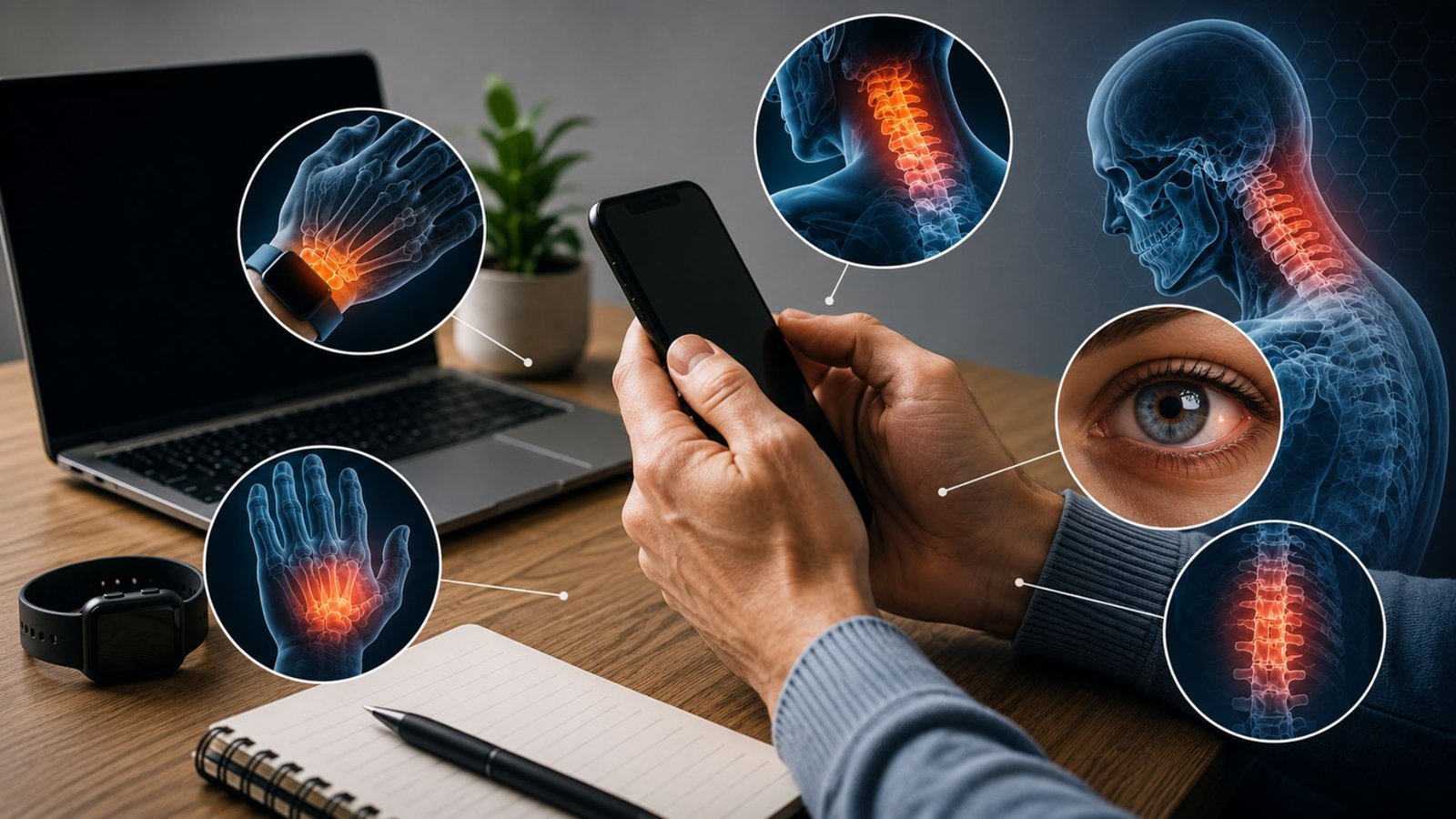 Uso excessivo do celular pode provocar alterações na postura e na saúde física. Foto Ilustrativa