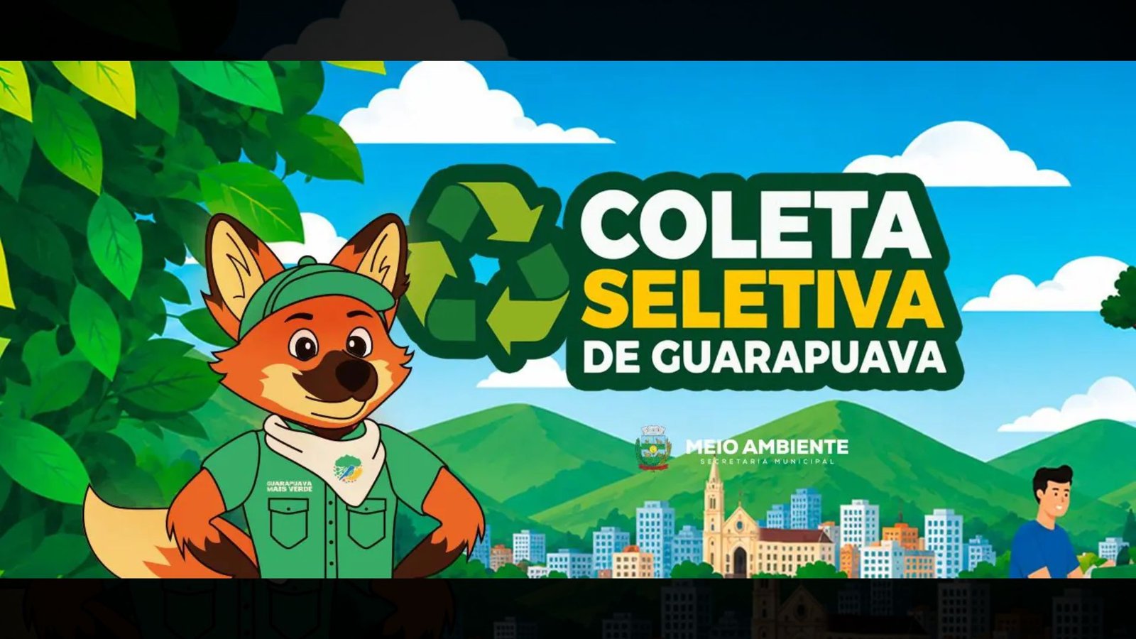 Caminhão utilizado na coleta seletiva de materiais recicláveis em Guarapuava durante o serviço realizado pela Secretaria Municipal de Meio Ambiente. Foto: Divulgação/ Prefeitura de Guarapuava