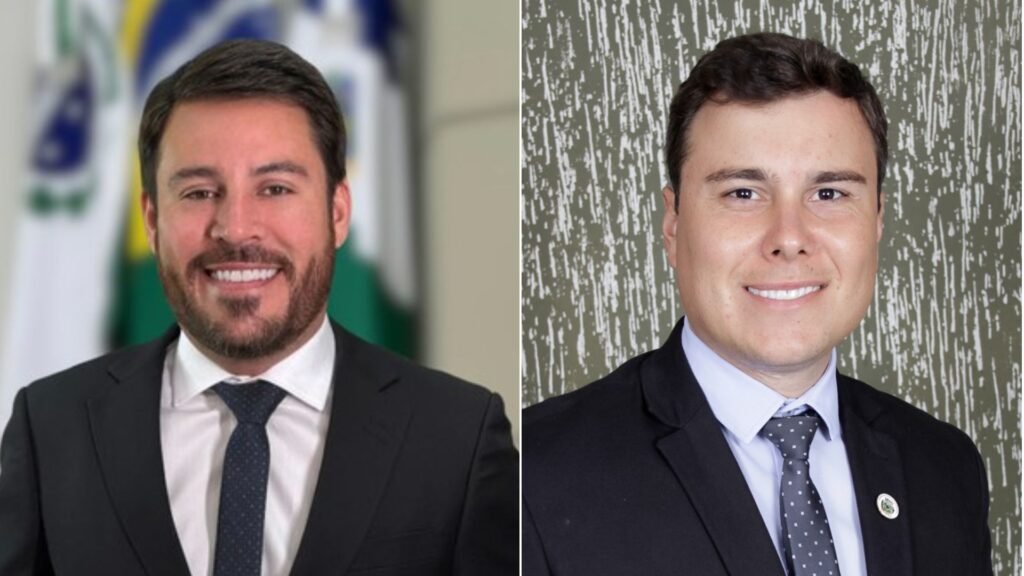 Pedro Moraes, presidente da Câmara Municipal de Guarapuava, e Danilo Dominico, atualmente vereador e ex-secretário municipal de Habitação e Urbanismo, são citados nas apurações da Operação Fórmula Mágica. Fotos: Divulgação/Câmara Municipal