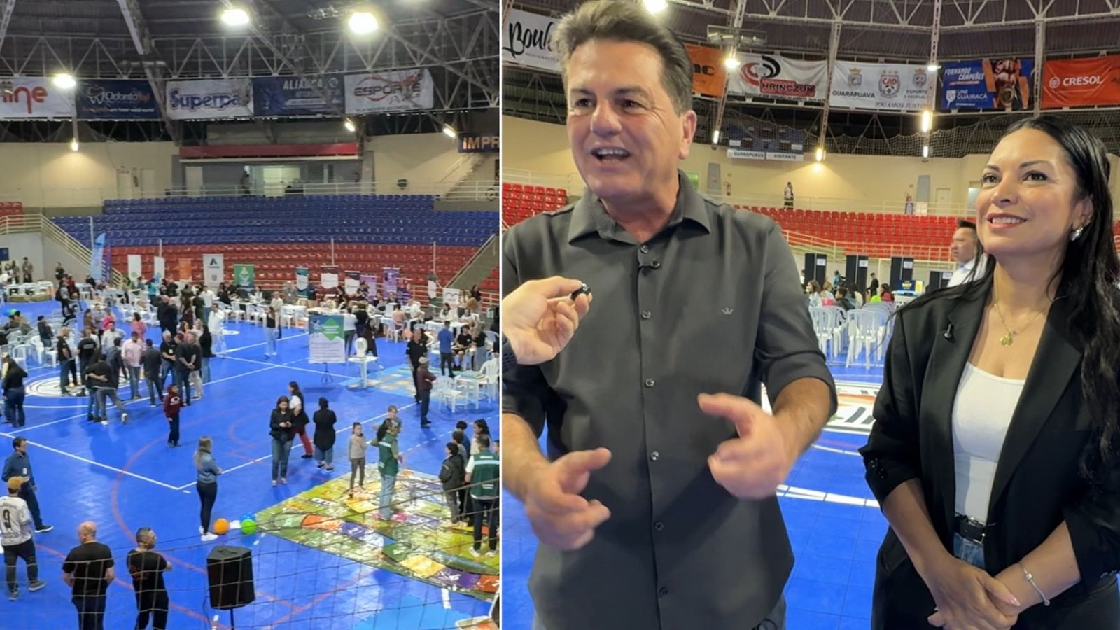 Denilson Baitala e Rosângela Virmond durante o Paraná em Ação