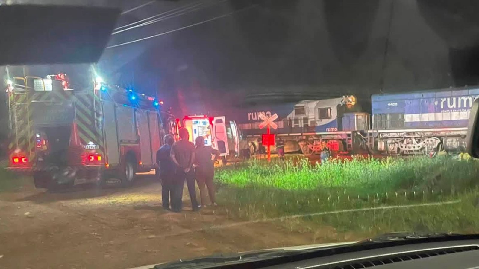 Homem de 41 anos ficou gravemente ferido após ser atropelado por um trem no bairro Cascavel, em Guarapuava. Foto: Reprodução/ Redes Sociais