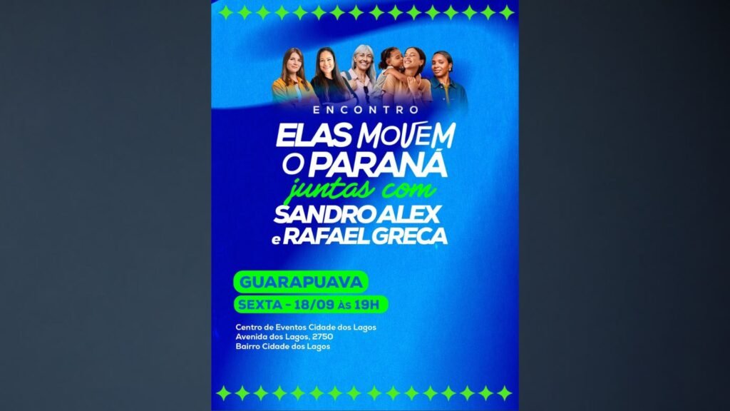 “Elas Movem o Paraná” será realizado nesta sexta-feira (18), às 19h, no Centro de Eventos Cidade dos Lagos, em Guarapuava.