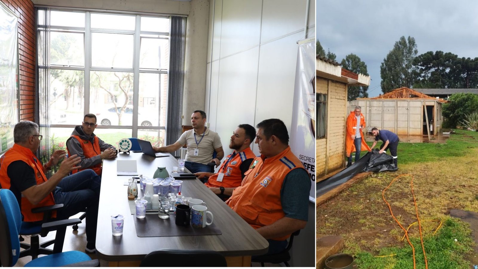 Defesa Civil registrou aproximadamente 100 acionamentos e atendimento a cerca de 800 pessoas após o temporal em Guarapuava. Fotos: Divulgação/ Prefeitura de Guarapuava