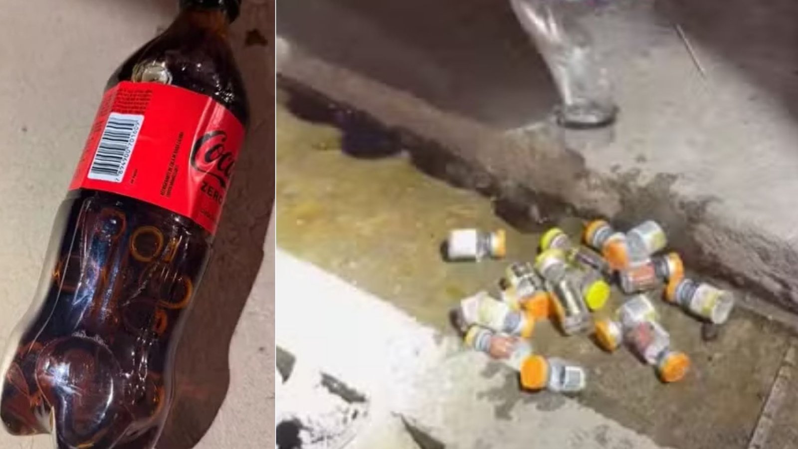 Quinze ampolas de medicamentos emagrecedores foram encontradas lacradas e mergulhadas em refrigerante dentro de uma garrafa pet durante fiscalização na BR-277, em Irati. Fotos: Divulgação/ Receita Federal