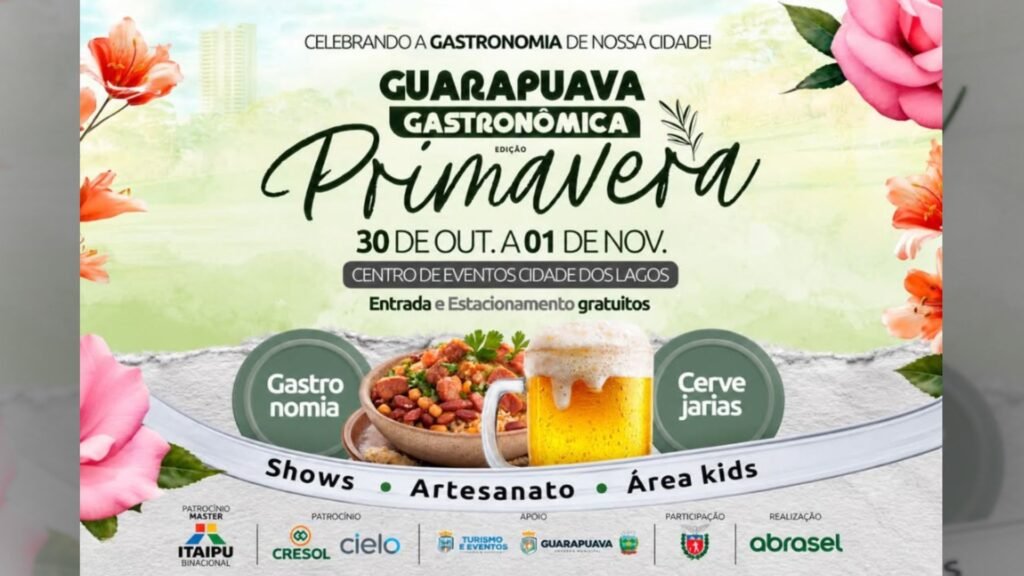 Estandes gastronômicos e palco montados para a edição de primavera do festival, que começa nesta sexta-feira (30).